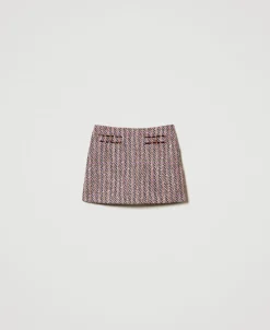 Minigonna In Bouclé E Lurex