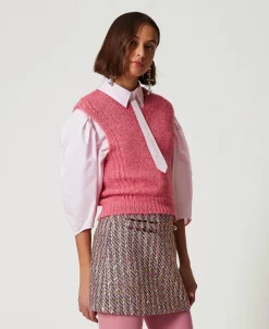 Minigonna In Bouclé E Lurex