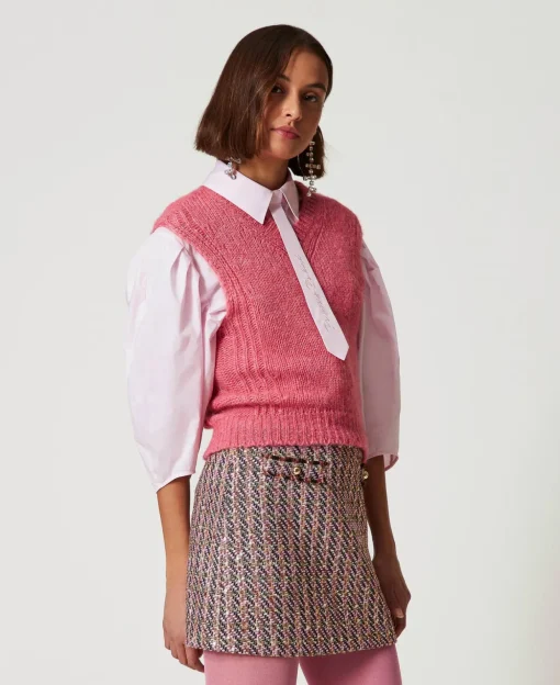 Minigonna In Bouclé E Lurex