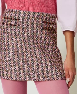 Minigonna In Bouclé E Lurex