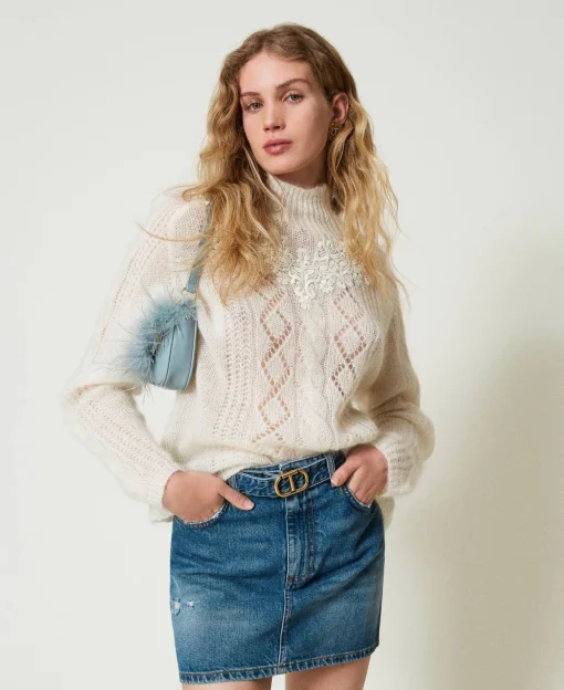 Minigonna In Jeans Con Cintura