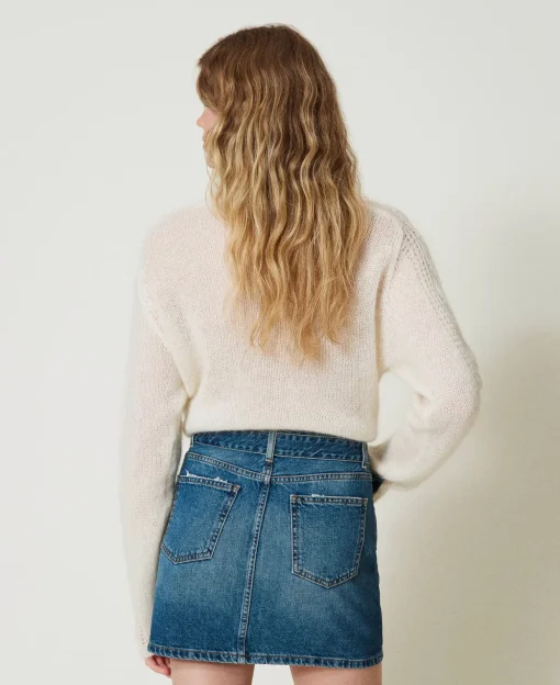 Minigonna In Jeans Con Cintura
