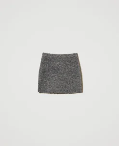 Minigonna In Maglia Bouclé Riciclata