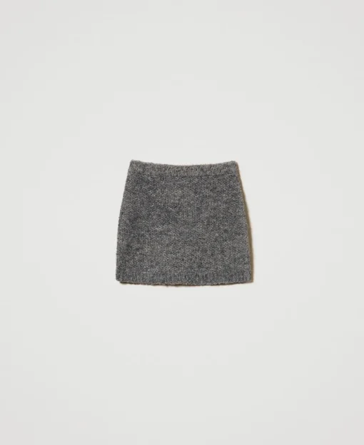 Minigonna In Maglia Bouclé Riciclata