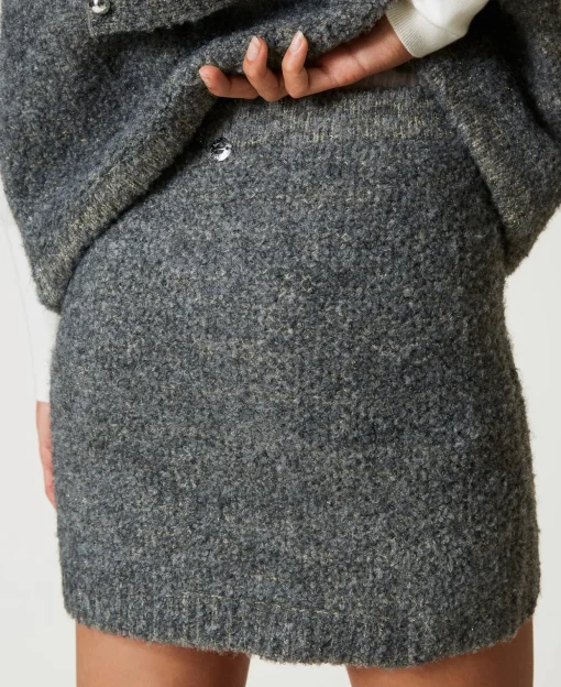 Minigonna In Maglia Bouclé Riciclata