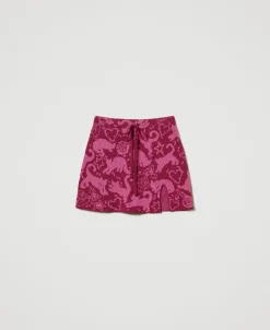 Minigonna Jacquard In Filato Treeblend