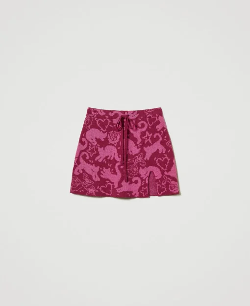 Minigonna Jacquard In Filato Treeblend