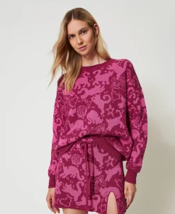 Minigonna Jacquard In Filato Treeblend