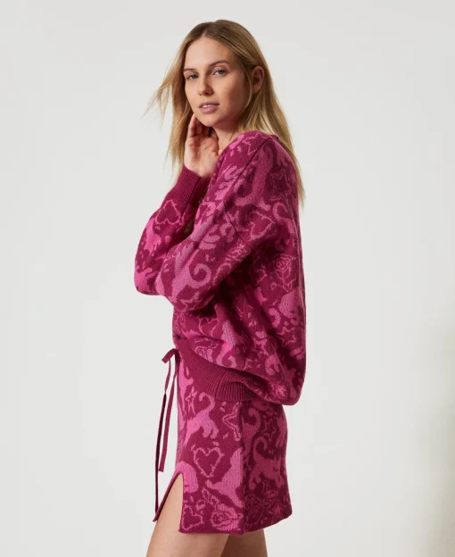 Minigonna Jacquard In Filato Treeblend