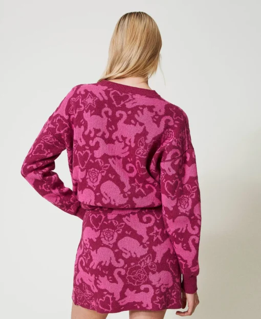 Minigonna Jacquard In Filato Treeblend
