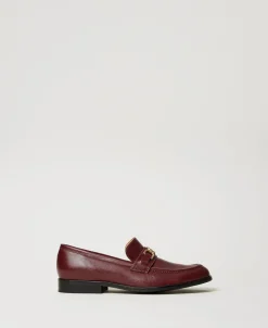 Mocassini In Pelle Con Morsetto Oval T