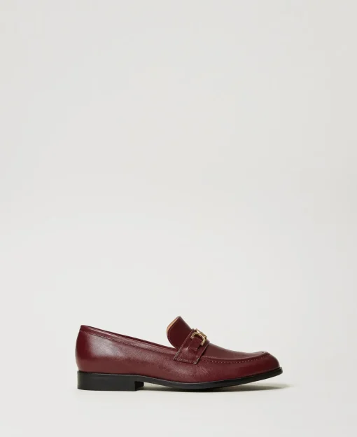 Mocassini In Pelle Con Morsetto Oval T