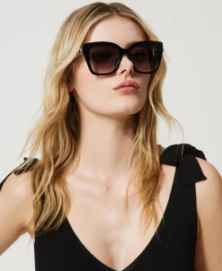 Occhiali Da Sole Cat-eye Con Morsetto