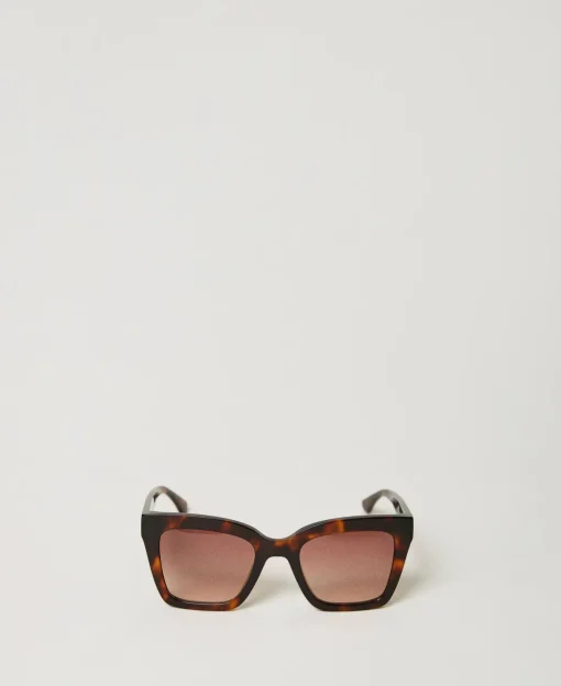 Occhiali Da Sole Squadrati Tortoise