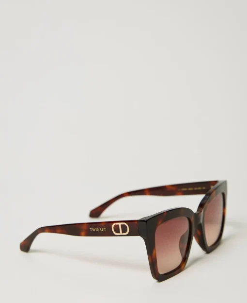 Occhiali Da Sole Squadrati Tortoise