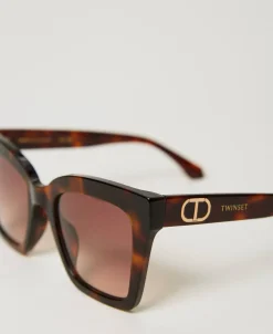 Occhiali Da Sole Squadrati Tortoise