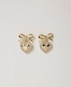Orecchini A Cuore Con Strass E Oval T