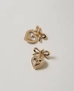 Orecchini A Cuore Con Strass E Oval T