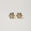 Orecchini A Fiore Con Strass E Oval T