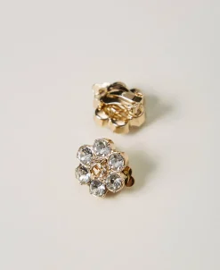 Orecchini A Fiore Con Strass E Oval T