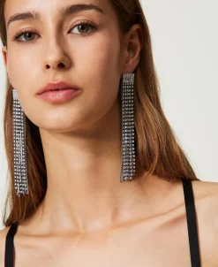 Orecchini Con Frange Di Strass