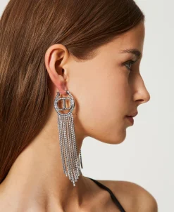Orecchini Con Oval T E Frange Strass