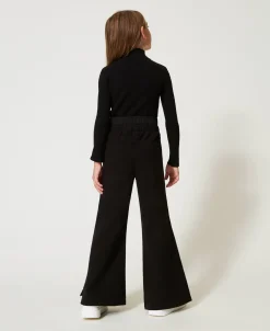 Pantaloni A Palazzo In Felpa Con Logo