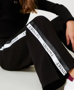 Pantaloni A Palazzo In Felpa Con Logo