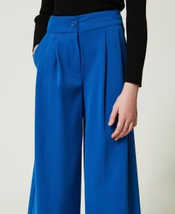Pantaloni A Palazzo In Flanella