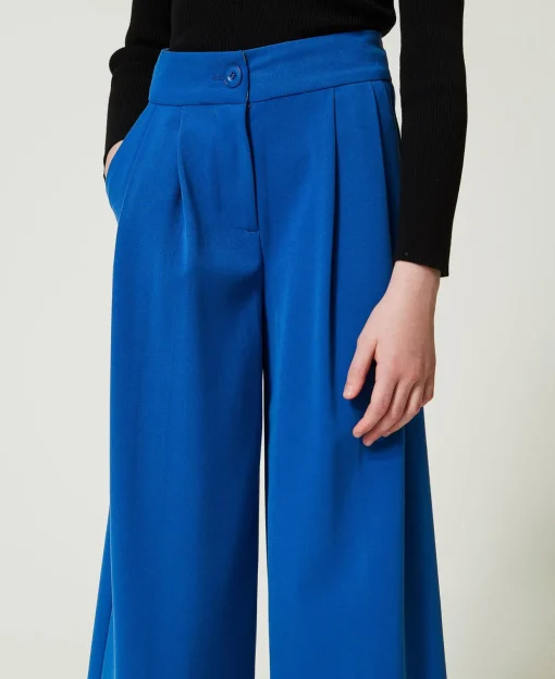 Pantaloni A Palazzo In Flanella