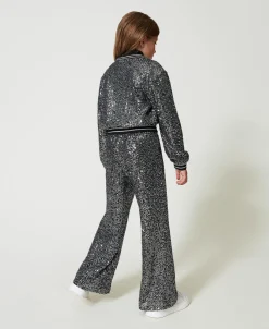 Pantaloni A Palazzo In Full Paillettes