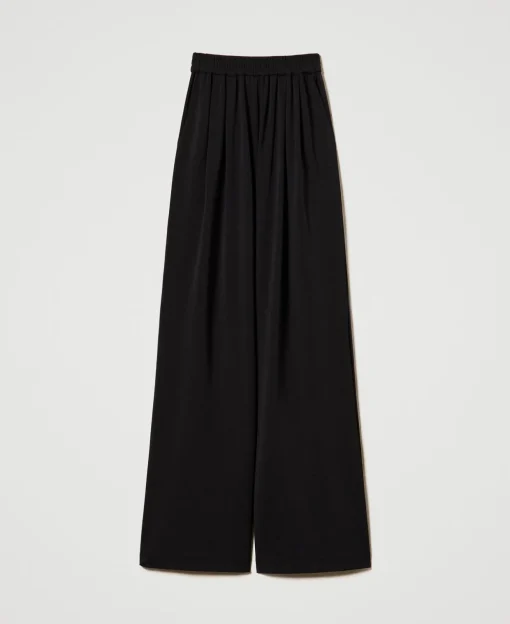 Pantaloni A Palazzo In Jersey Crêpe
