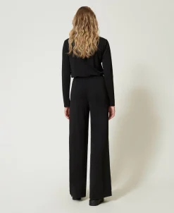Pantaloni A Palazzo In Jersey Crêpe