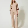 Pantaloni A Palazzo In Maglia