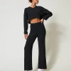 Pantaloni A Palazzo In Maglia Misto Lana