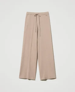 Pantaloni A Palazzo In Maglia