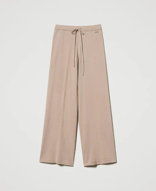 Pantaloni A Palazzo In Maglia