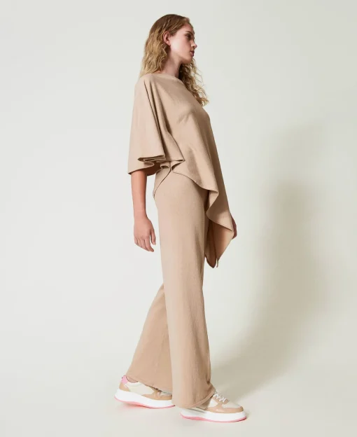 Pantaloni A Palazzo In Maglia