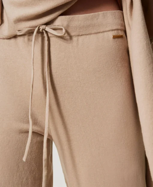 Pantaloni A Palazzo In Maglia