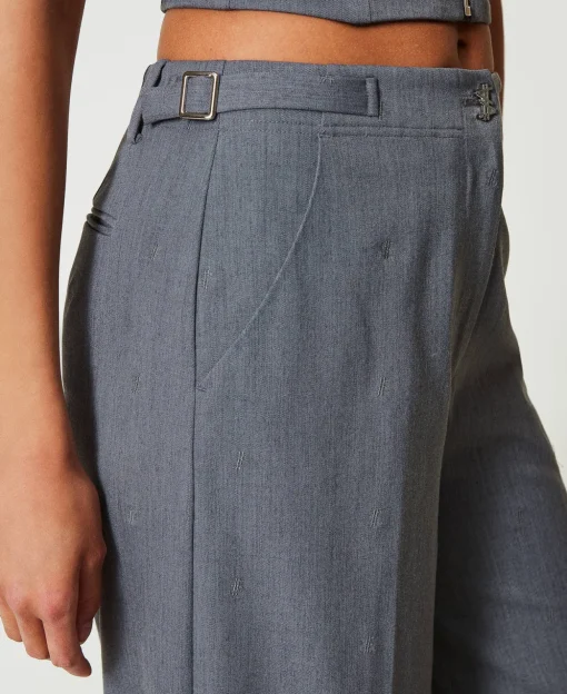 Pantaloni A Palazzo MYFO Con Ricamo