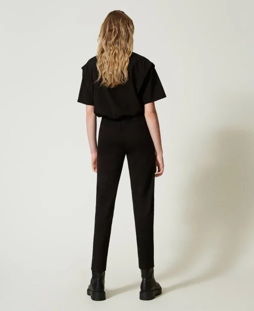 Pantaloni A Sigaretta Con Elastico