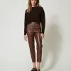 Pantaloni A Sigaretta Effetto Pelle Lizard