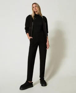 Pantaloni A Sigaretta In Felpa