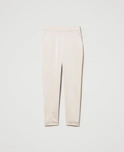 Pantaloni A Sigaretta In Raso