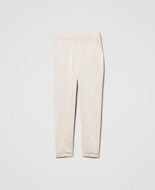 Pantaloni A Sigaretta In Raso