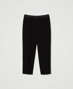 Pantaloni A Sigaretta In Flanella
