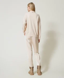 Pantaloni A Sigaretta In Raso