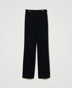 Pantaloni A Vita Alta In Cady Crêpe