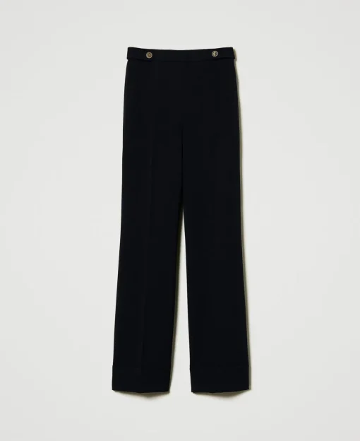 Pantaloni A Vita Alta In Cady Crêpe