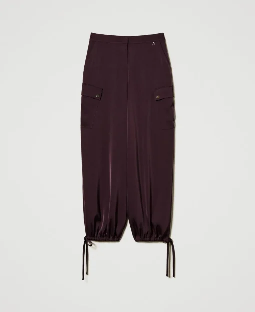 Pantaloni Cargo In Raso